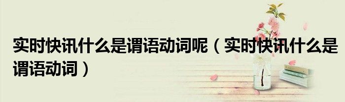 什么事是谓语动词 谓语时态是什么