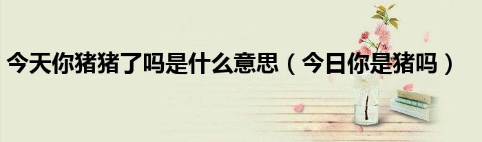 猪猪今天高兴 今天猪猪发财了吗