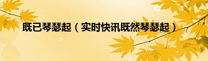 既已琴瑟起何以笙箫默啥意思 既已琴瑟起何以笙箫默什么意思