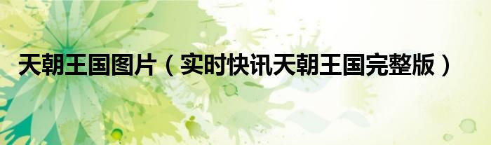 天朝王国剧情解析 电影《天朝王国》