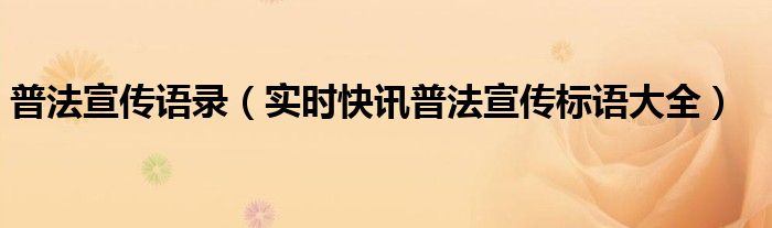 普法宣传经典语录 普法宣传网络潮语短句