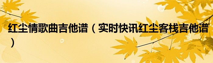 红尘情歌词谱 红尘情电吉他演奏完整版