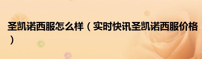 圣凯诺西服是纯还是仿 圣凯诺西服实体店价格