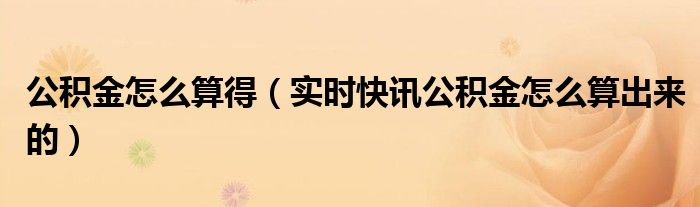 公积金到底怎么提取 公积金到底怎么算