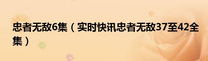 《忠者无敌》 忠者无敌42集大结局在线看