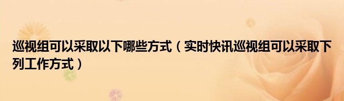 巡视组可以采取以下哪些方式（实时快讯巡视组可以采取下列工作方式）