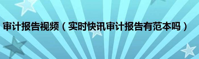 审计报告统计数据 最新完整审计报告模板