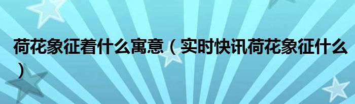 荷花代表的特殊含义是什么 荷花象征着什么的品质