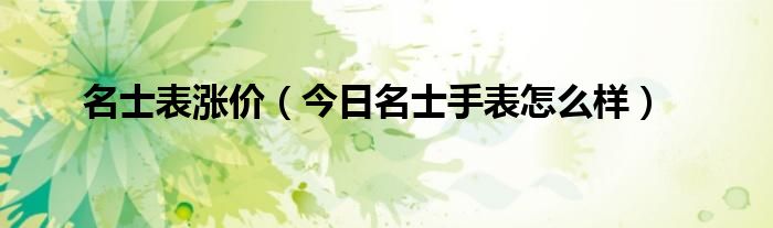 名士表是哪个品牌旗下的 名士价格