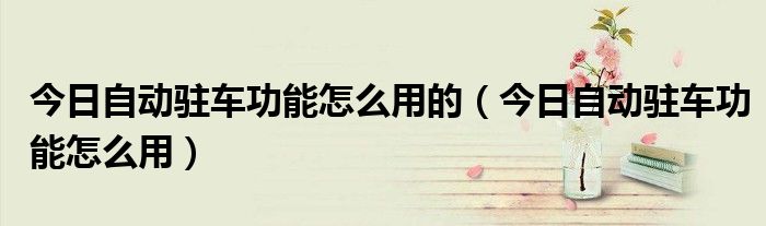 今日自动驻车功能怎么用的（今日自动驻车功能怎么用）