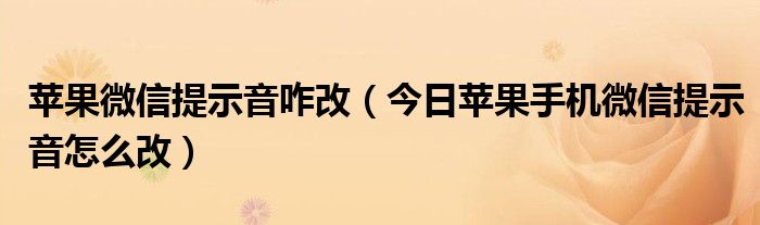 最新苹果手表型号 最新苹果手机怎么改微信提示音