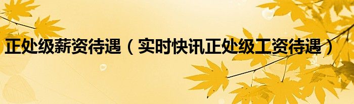 正处级退休工资一览表 正处享受什么薪资待遇