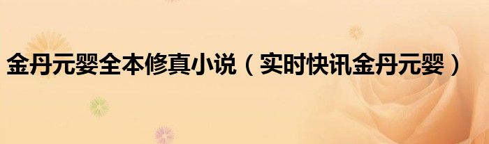 金丹元婴吧主 金丹元婴全文免费阅读