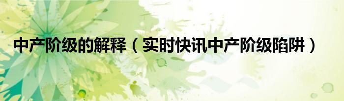 中产阶级的划分参照内容是什么 中产阶级的划分标准是什么