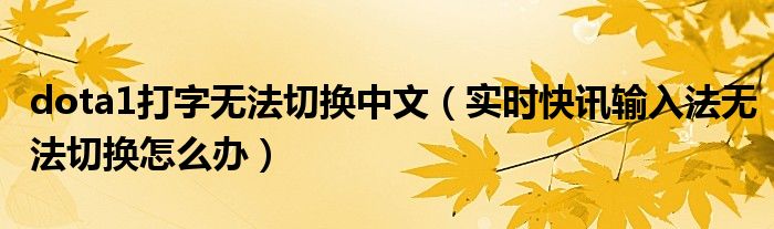 dota无法切换中文输入 dota打字显示不上去怎么办