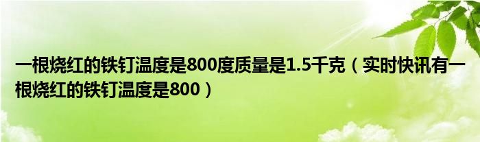 有一根烧红的铁钉温度为800度 一根烧红的棍子