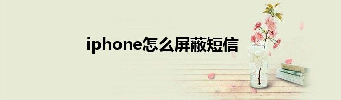 苹果手机怎么屏蔽短信功能 iphone这么屏蔽短信