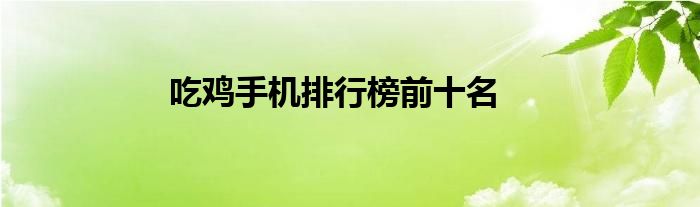 吃鸡手机排行榜第一名游戏推荐 吃鸡手机排行榜第一名2021