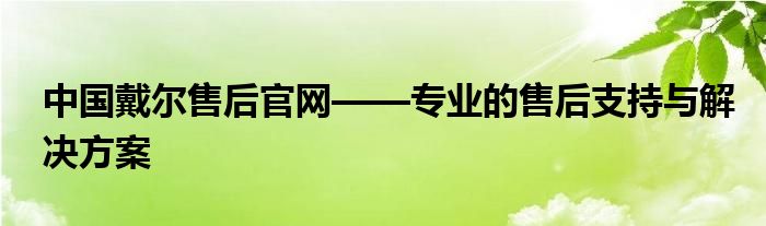 戴尔官方网站戴尔售后维修电话 戴尔官方售后服务官网