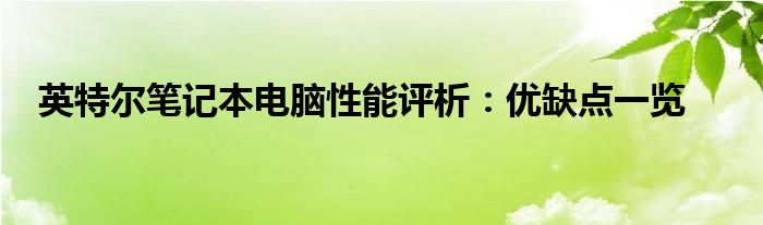 英特尔笔记本电脑好吗 英特尔的笔记本电脑好吗